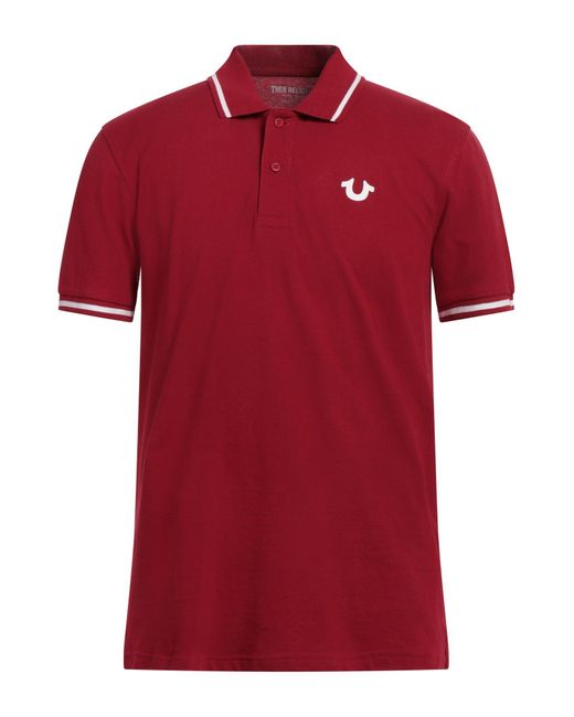 True Religion Red Polo Shirt Cotton for men