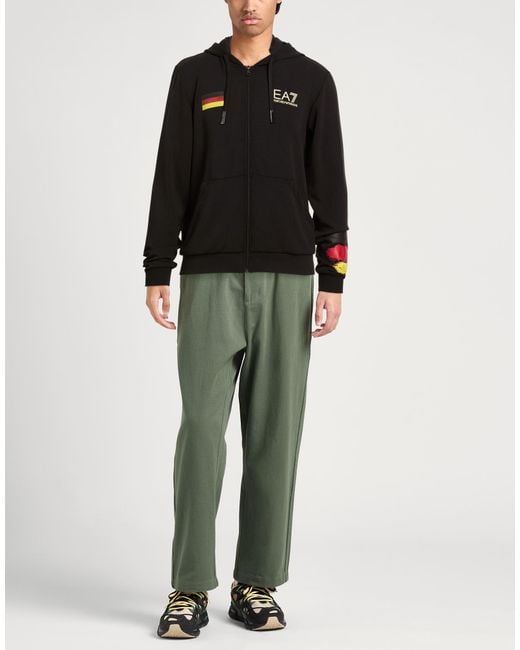 EA7 Black Sweatshirt Polyester, Viscose, Elastane for men