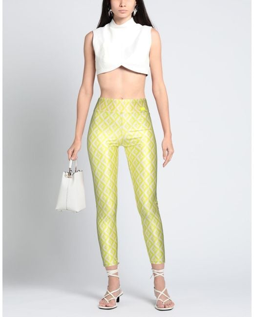 Elisabetta Franchi Yellow Lime Leggings Polyamide, Elastane