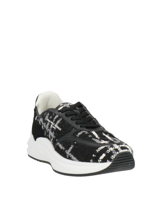Emporio Armani Black Sneakers Textile Fibers, Leather
