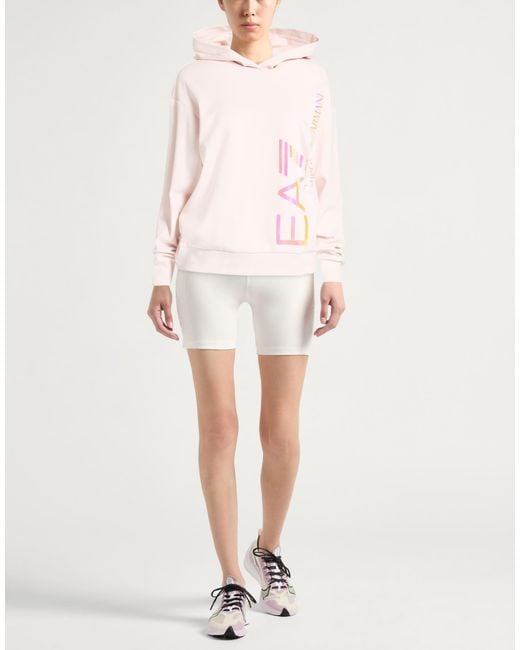 EA7 Pink Sweatshirt Organic Cotton, Modal, Elastane