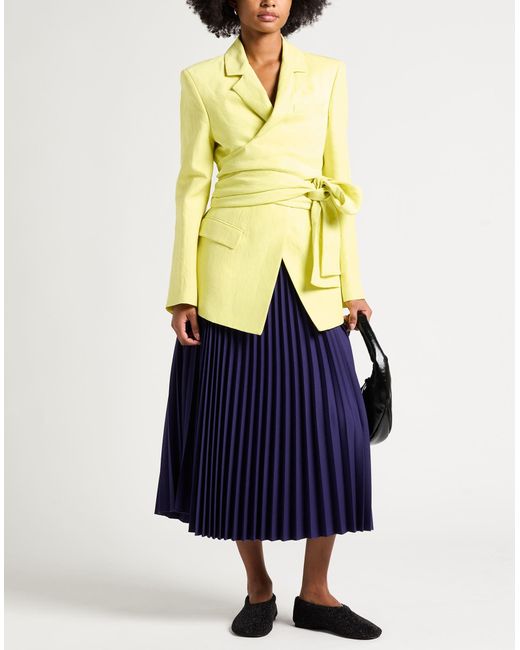 MSGM Yellow Blazer Linen, Viscose