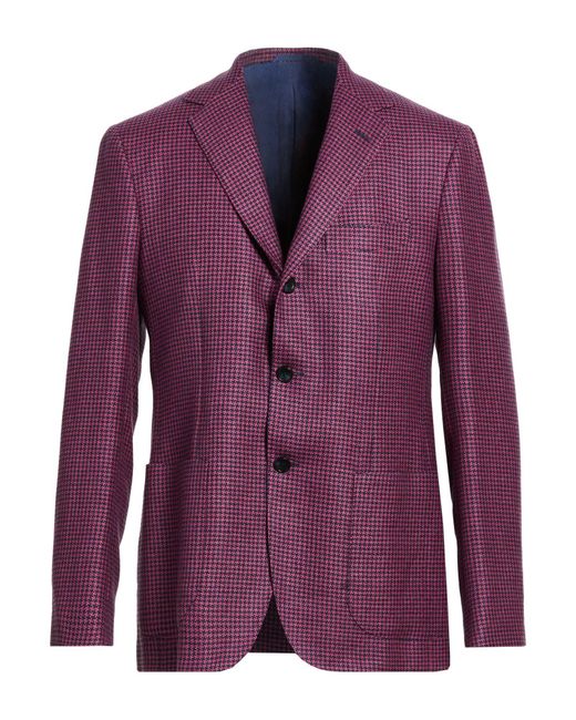 Sartorio Napoli Purple Blazer Wool, Linen for men