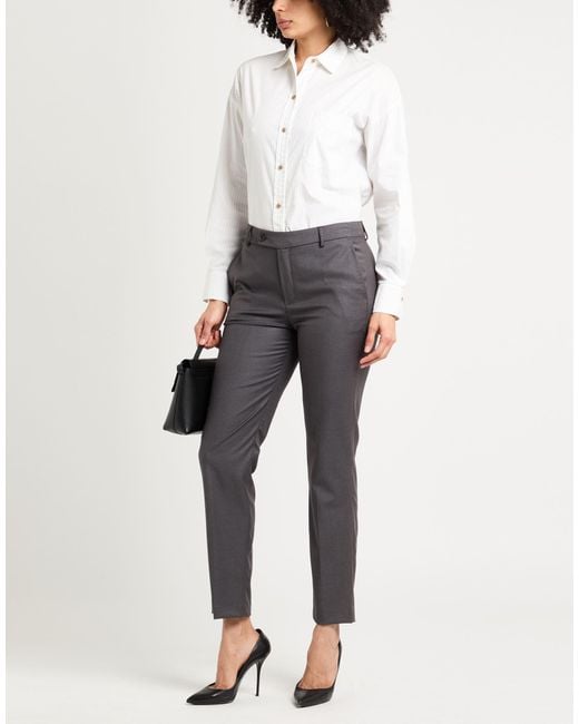 Hanita Gray Pants Polyester, Viscose, Elastane