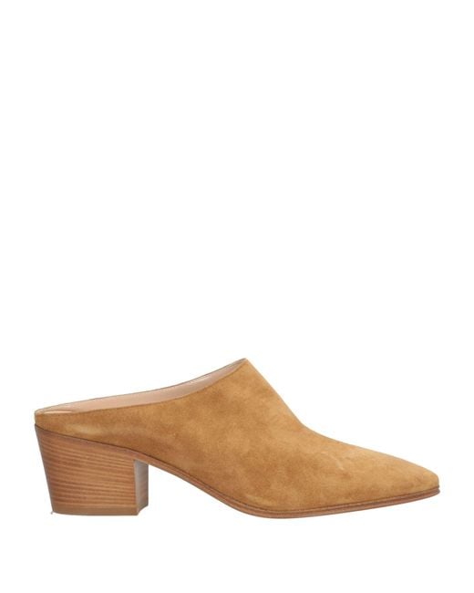 Casadei Brown Camel Mules & Clogs Leather