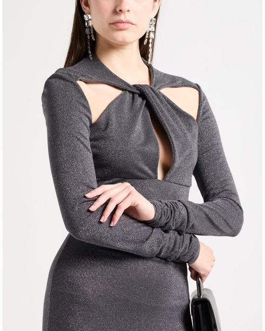 LES FILLES D'EVA Gray Maxi Dress Viscose, Polyester, Elastane