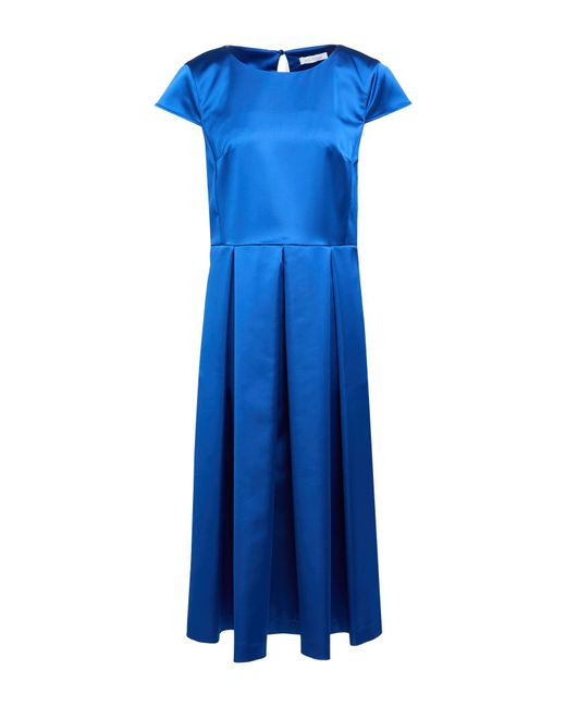 LUCKYLU  Milano Blue Midi Dress Polyester, Elastane