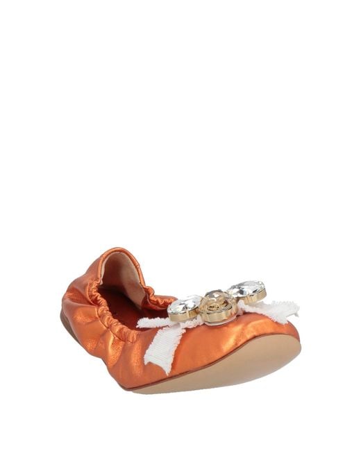 Casadei Orange Ballet Flats