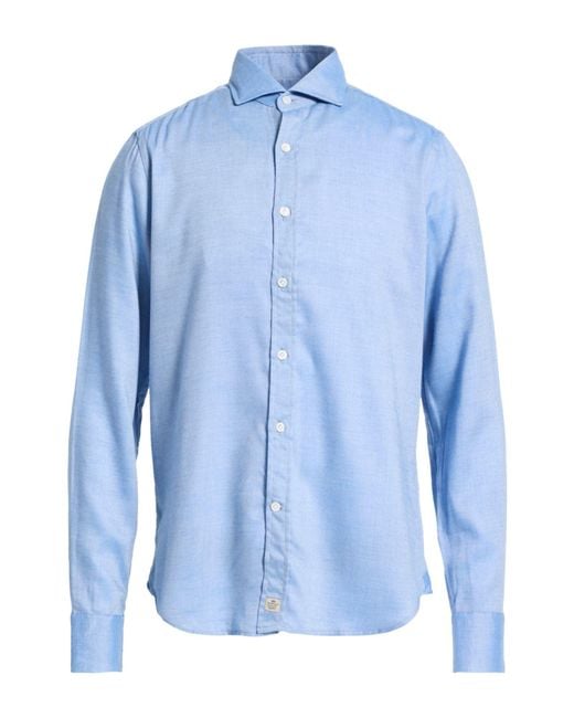 Sonrisa Blue Azure Shirt Lyocell, Wool for men