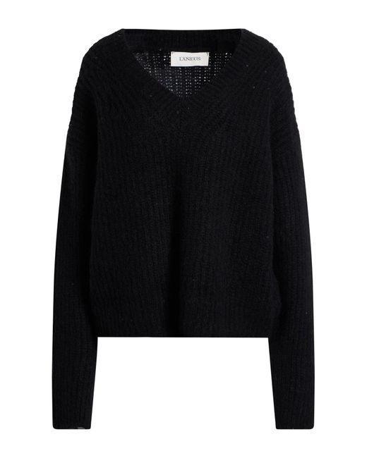 Laneus Black Sweater Baby Alpaca Wool, Polyamide, Virgin Wool, Polyester