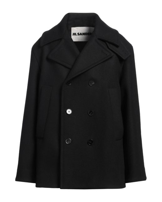 Jil Sander Black Coat Wool for men