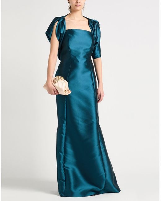 Alberta Ferretti Blue Maxi Dress Polyester, Silk, Polyamide, Elastane