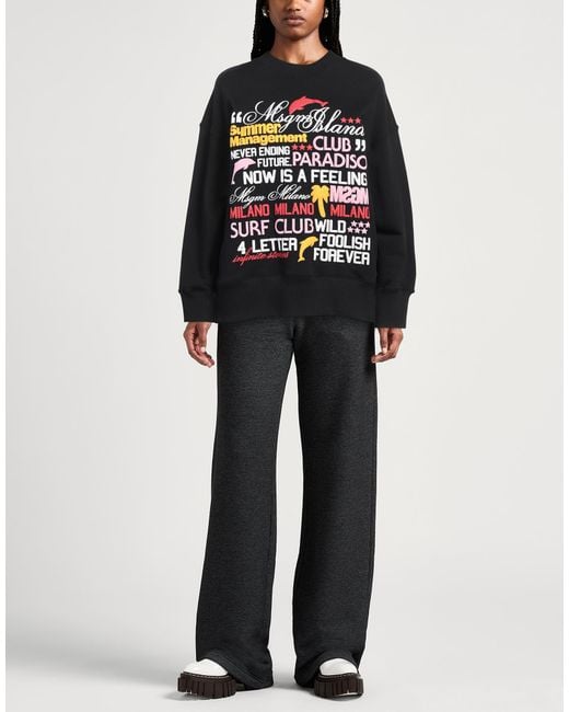 MSGM Black Sweatshirt Cotton