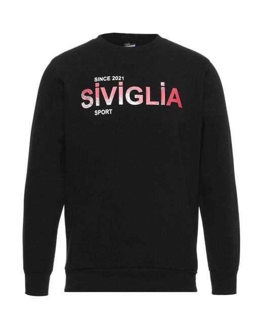 Siviglia Black Sweatshirt Cotton, Polyester for men