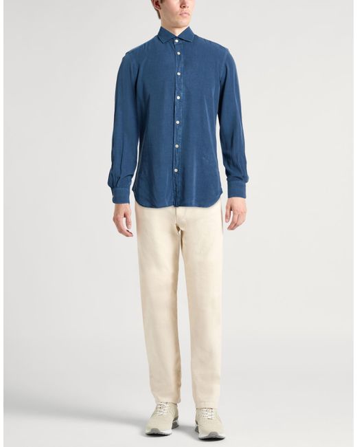 Boglioli Blue Shirt Lyocell for men