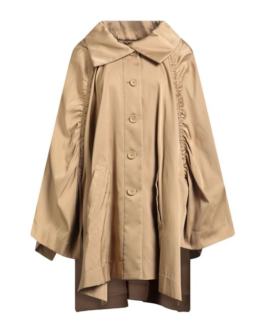 Alberta Ferretti Natural Coat Polyester, Virgin Wool