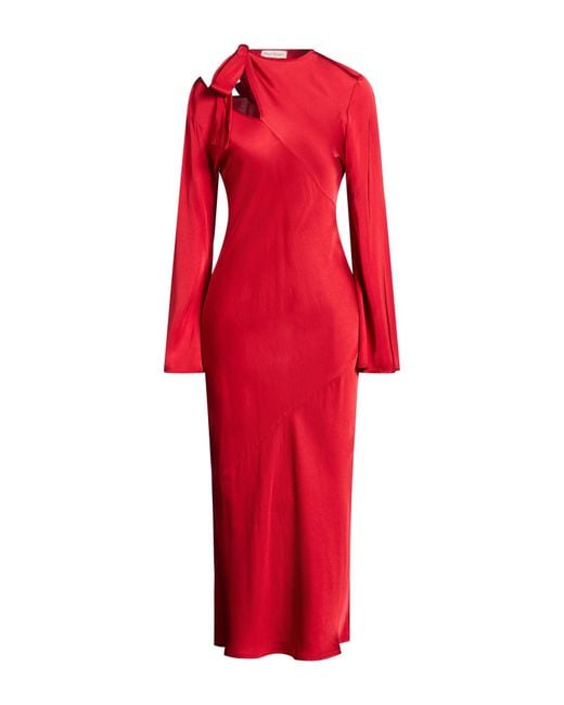 Manila Grace Red Maxi Dress Viscose
