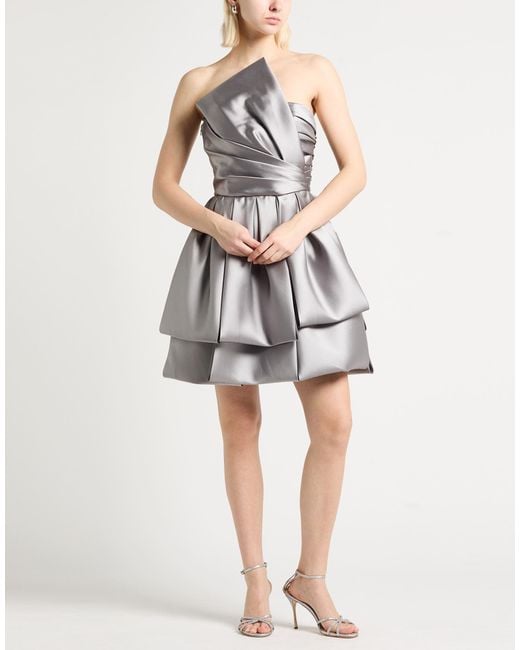 Alberta Ferretti Gray Mini Dress Polyester, Silk