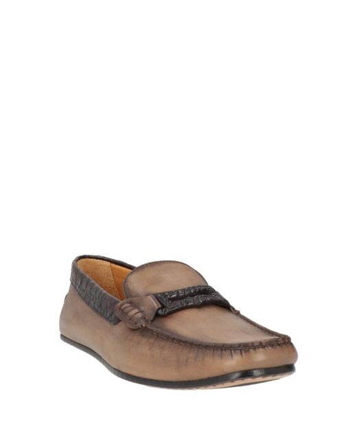 Testoni Brown Camel Loafers Leather for men