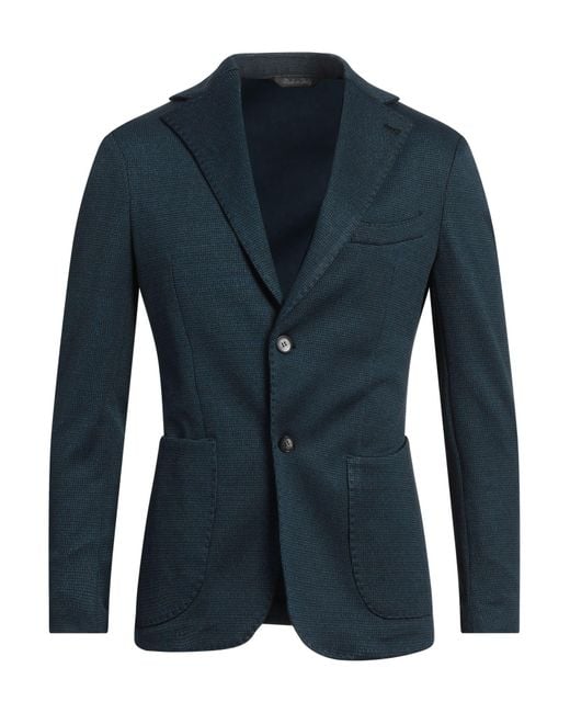 Takeshy Kurosawa Blue Blazer Polyester, Viscose, Elastane for men