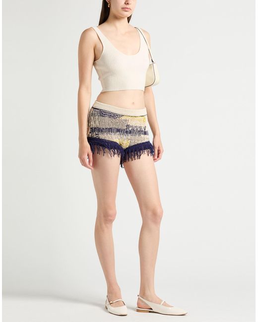 Sportmax Blue Cream Shorts & Bermuda Shorts Cotton
