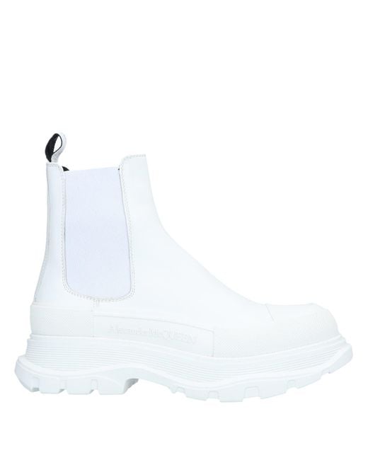 McQueen White Ankle Boots for men
