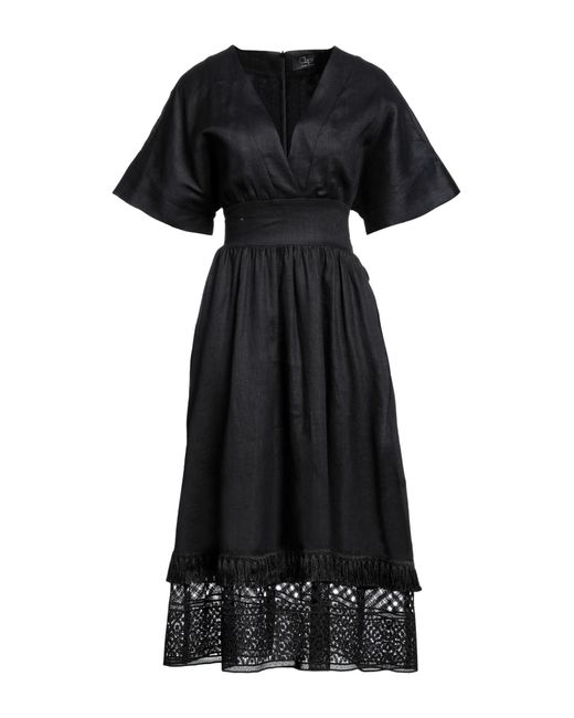 Clips Black Midi Dress