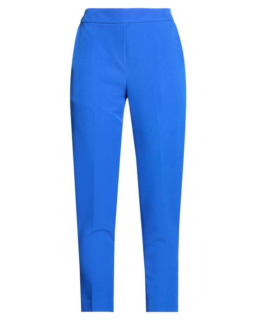 LANACAPRINA Blue Bright Pants Polyester, Elastane