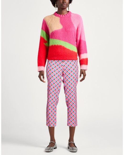 ViCOLO Red Fuchsia Pants Polyester, Elastane