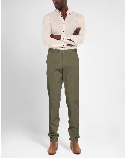 PT Torino Green Pants Cotton, Elastane for men