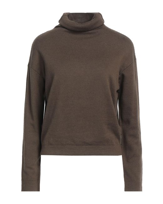 ALESSIA SANTI Brown Turtleneck Cotton, Wool