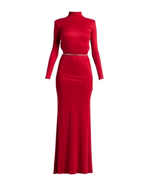 Elisabetta Franchi Red Maxi Dress Viscose, Elastane
