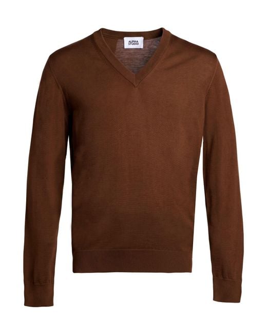 Pullover Alpha Studio de hombre de color Brown