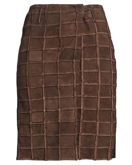 Niccolò Pasqualetti Brown Dark Mini Skirt Lambskin