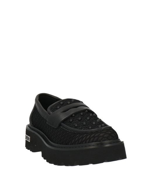 Cult Black Loafers Leather, Textile Fibers