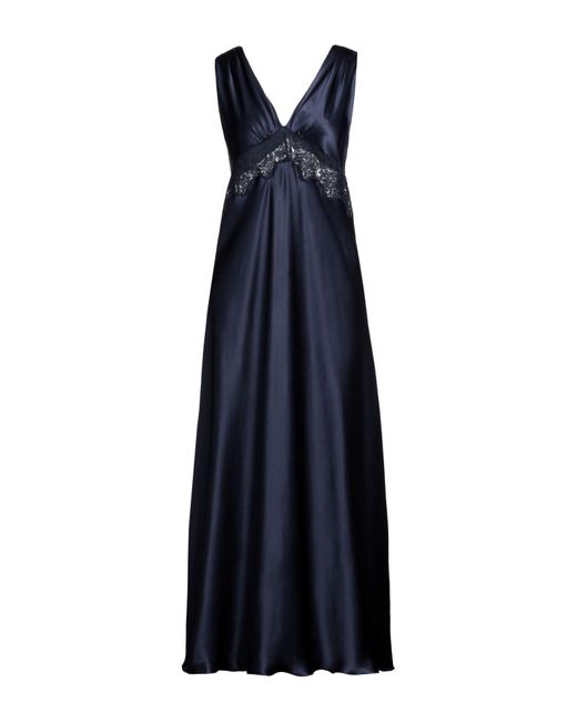 Loretta Caponi Blue Maxi Dress