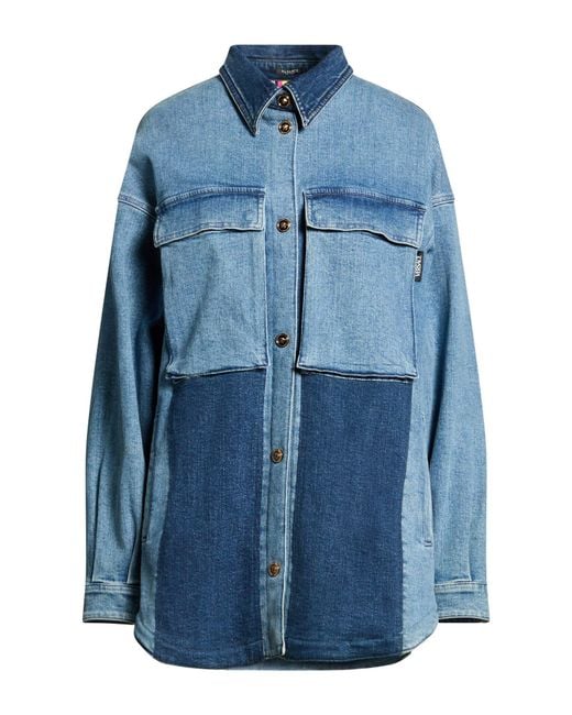 Versace Blue Denim Outerwear