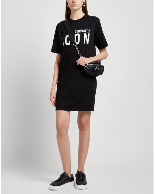 DSquared² Black Mini Dress Cotton