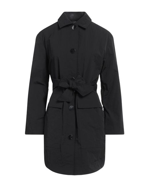 ARMANI EXCHANGE Black Overcoat & Trench Coat