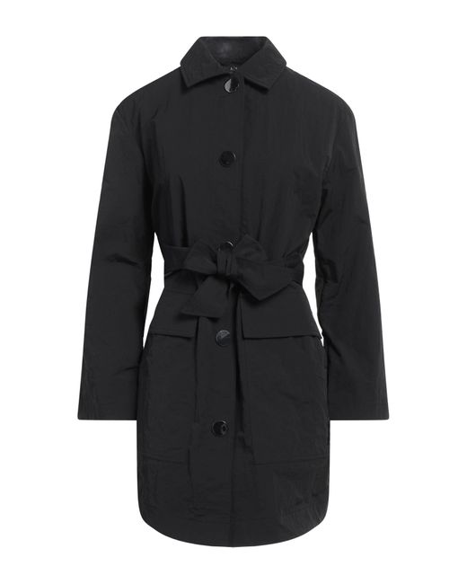 ARMANI EXCHANGE Black Overcoat & Trench Coat