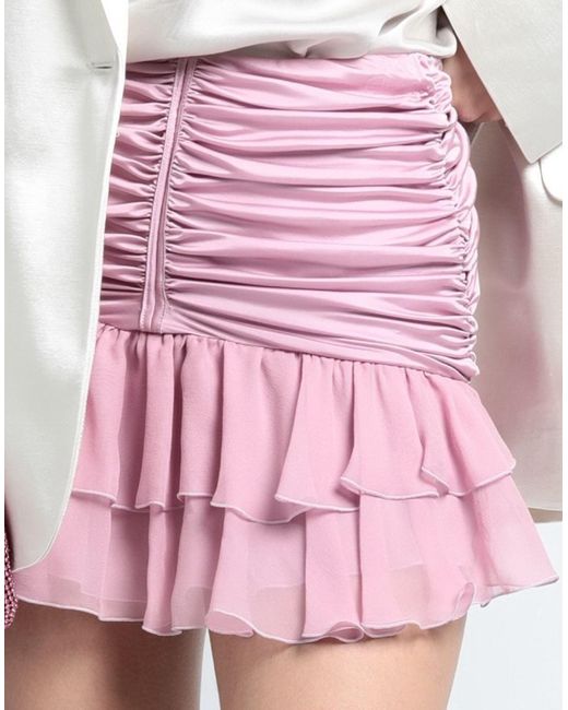 Blumarine ruched rufle-hem mini skirt - Pink