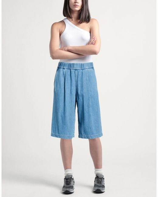 EBIT Blue Denim Shorts Cotton