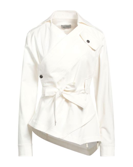 BALOSSA White Overcoat & Trench Coat