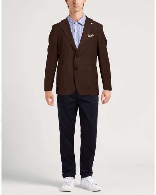 Manuel Ritz Brown Blazers for men