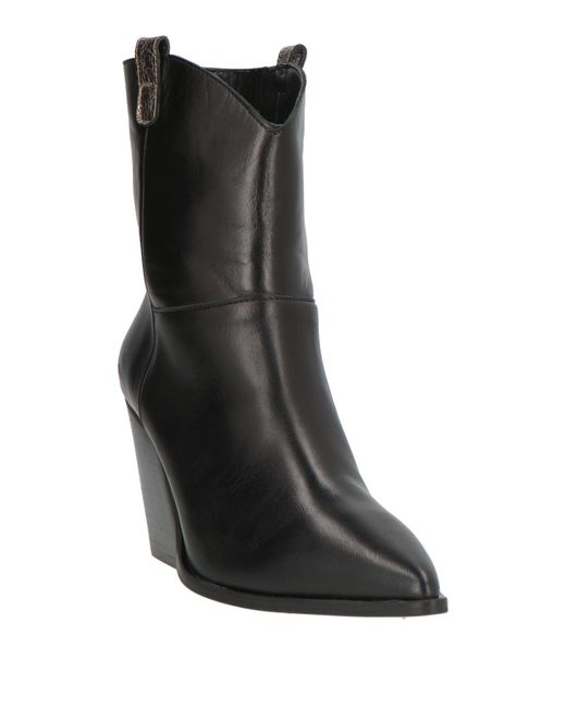 PAOLO MATTEI Black Ankle Boots Leather
