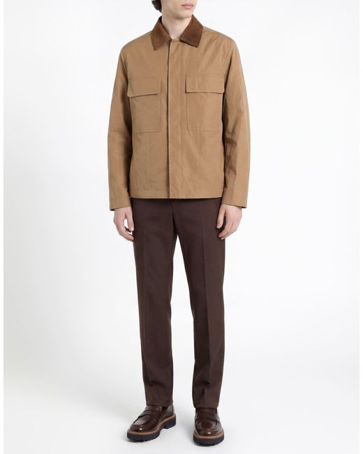 Fendi Brown Jacket Cotton, Polyamide for men
