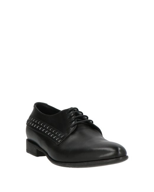 Pantanetti Black Lace-Up Shoes Leather