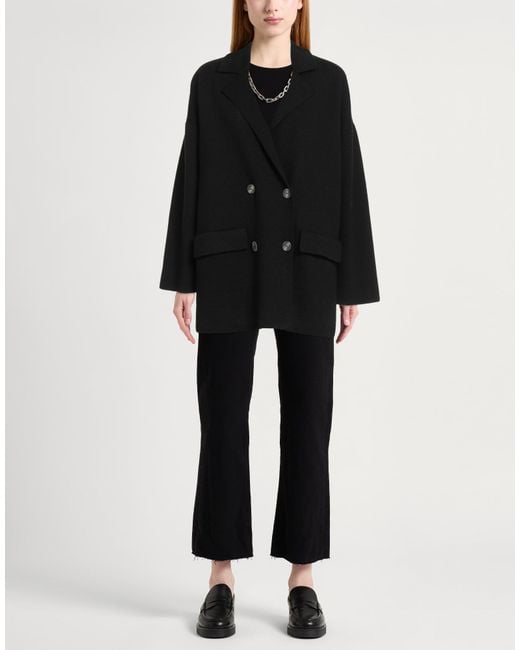 Alpha Studio Black Cardigan Wool