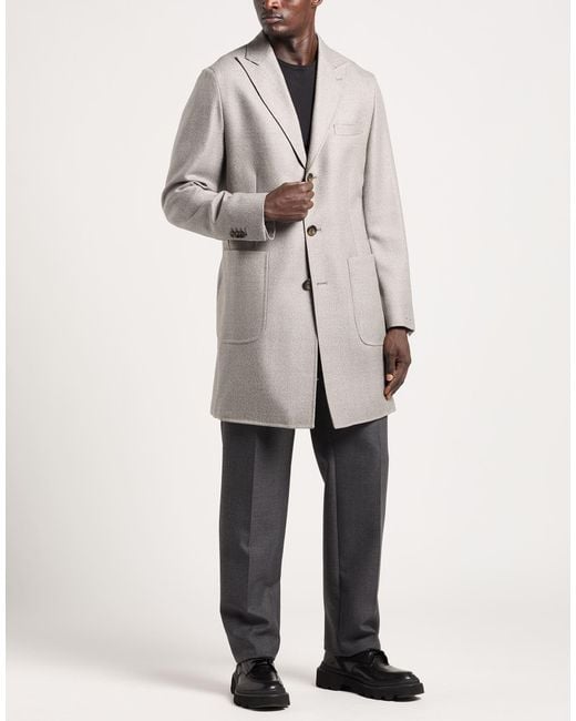 SARTITUDE NAPOLI Gray Coat Virgin Wool for men