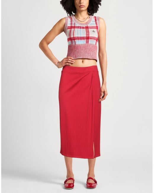 Caractere Red Midi Skirt